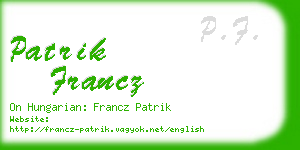 patrik francz business card